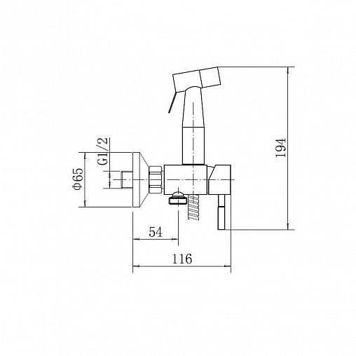 Гигиенический душ со смесителем Fashun A57504, сатин фото