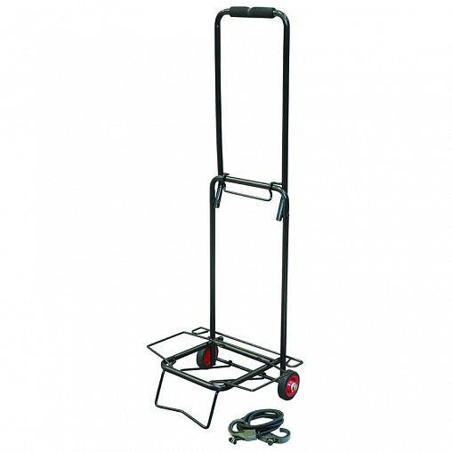 Тележка хозяйственная Рыжий кот, пластиковые колеса, 25 x 32 x 84 см, до 15 кг, черная фото