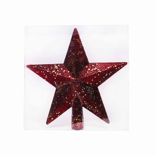 Верхушка на елку Звезда, 20 см, бордовая фото
