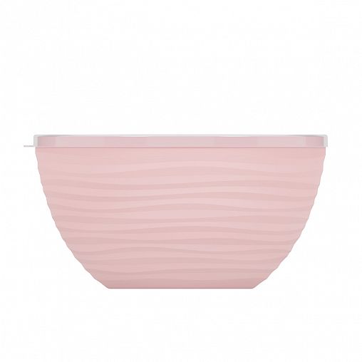 Салатник пластиковый Альтернатива Оазис, с крышкой, 2,5 л, розовый фото