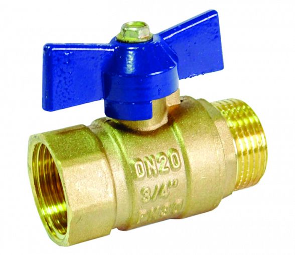Кран шаровой латунный RM-L 1/2" бабочка, гайка-штуцер цена - купить в ...
