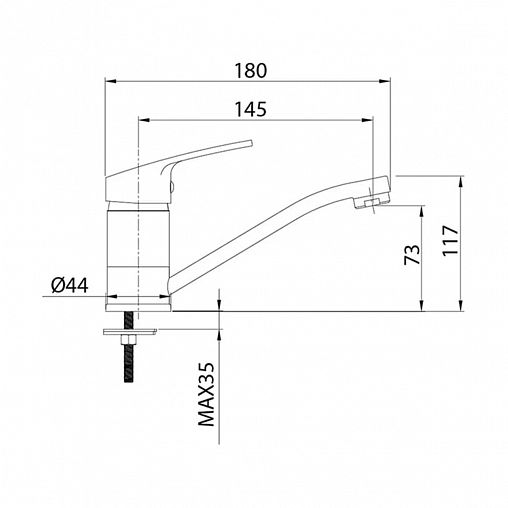 Смеситель для раковины с поворотным изливом Milardo Simp SIMSBR0M01, однорычажный, хром фото