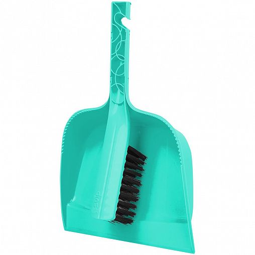 Набор для уборки Spin&Clean Disco, износостойкая щетина щетка и совок, 8 x 19,5 x 29 см, аквамарин фото