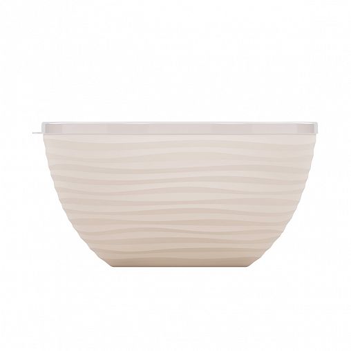 Салатник пластиковый Альтернатива Оазис, 2,5 л с крышкой, бежевый фото