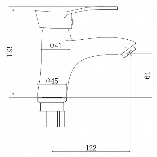 Смеситель для раковины с коротким изливом Fashun A1028, хром фото