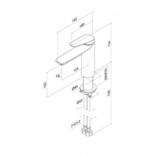 Смеситель для раковины с коротким изливом IDDIS Zodiac X, хром фото