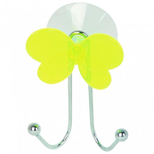 Крючок на присоске двойной Рыжий кот Бабочка (хром) фото