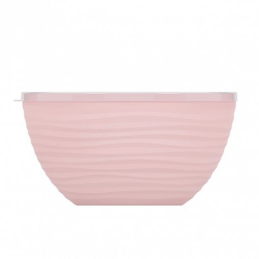 Салатник пластиковый Альтернатива Оазис, с крышкой, 4 л, розовый фото