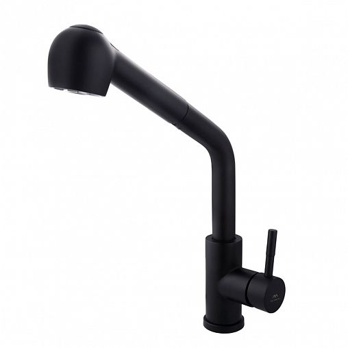 Смеситель для кухни Fashun A56009-7, с выдвижным изливом, черный фото