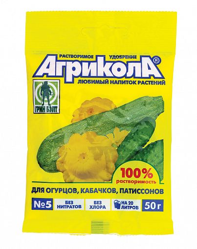 Удобрение Агрикола 5 для огурцов, кабачков, патиссонов, 50 г фото