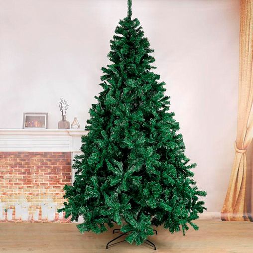 Ель искусственная Зимнее волшебство, металлическая подставка, 240 см, зеленая фото