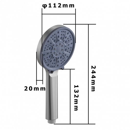 Лейка для душа Fashun N019, 3 режима, сатин/серая фото