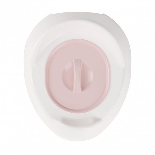 Горшок детский Plast Land Малышок с крышкой, белый/розовый фото