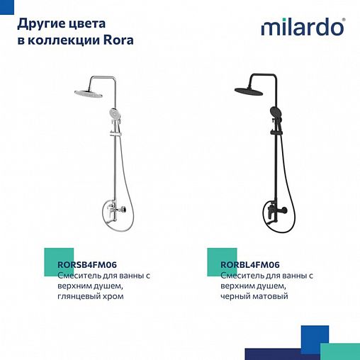 Душевая система с тропическим душем Milardo Rora, белая матовая фото