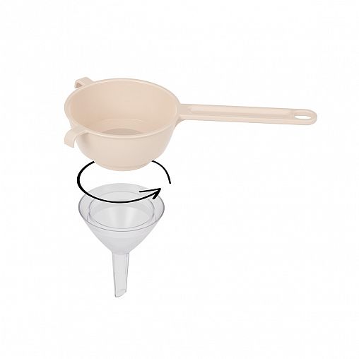 Сито-дуршлаг с воронкой Альтернатива, d 9 cм, бежевое фото