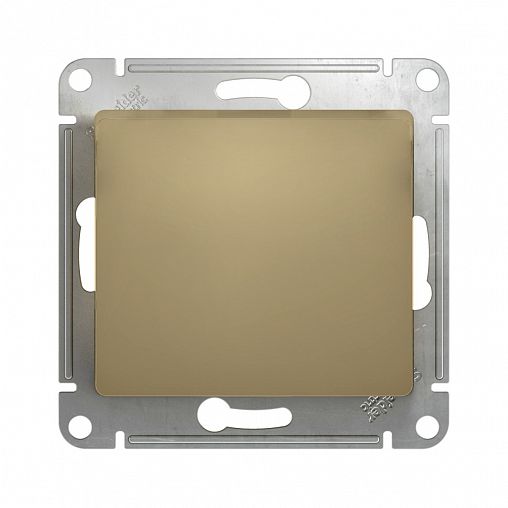 Выключатель 1-клавишный Systeme (Schneider) Electric Glossa, встраиваемый, титан фото