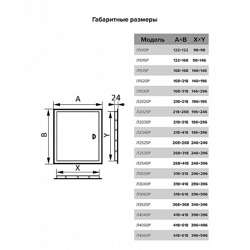 Люк-дверца ревизионная Evecs Л2540Р, ABS-пластик, с ручкой, с фланцем 246 x 396 мм, 268 x 418 мм фото