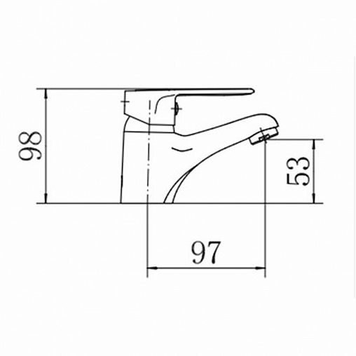 Смеситель для раковины с коротким изливом Fashun A1037, хром фото