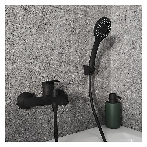 Смеситель для ванны с душем Milardo Rora, черный матовый фото