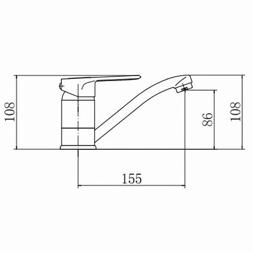 Смеситель для кухни Fashun A4504, хром фото