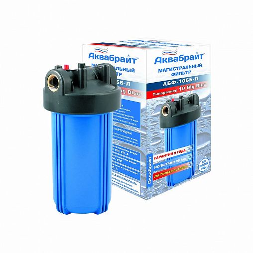 Магистральный фильтр Аквабрайт АБФ-10ББ-Л, 10 Big Blue, 1" фото