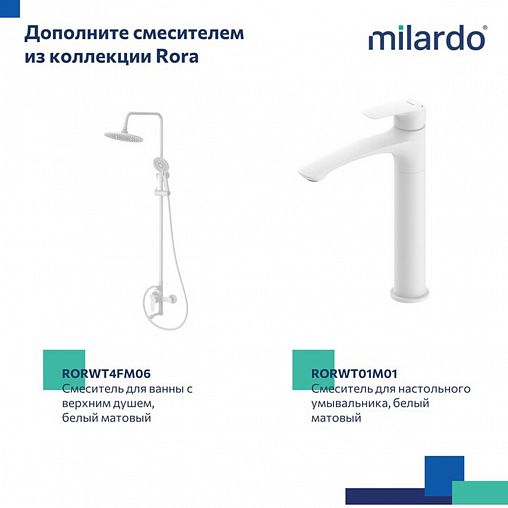 Встраиваемый гигиенический душ со смесителем Milardo Rora, белый матовый фото