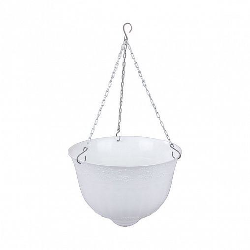 Кашпо подвесное Альтернатива Венеция, 10 л, белое фото