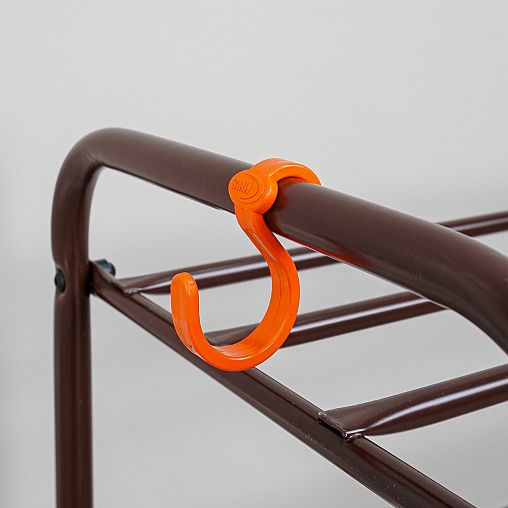 Подставка для обуви ЗМИ Альфа 23, 2-х полочная, с сиденьем, 65 x 30 x 48 см, коричневая фото