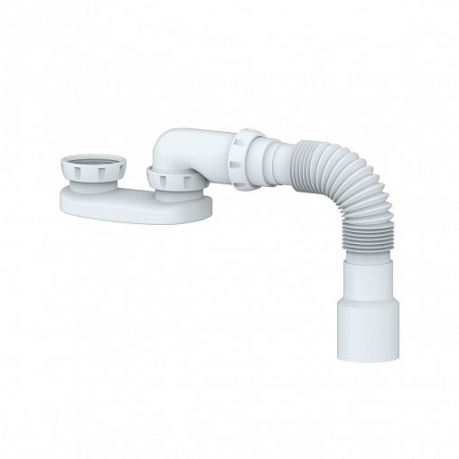 Сифон для душевого поддона Unicorn G12, 1 1/2" x 40/50 мм, с гофротрубой, без выпуска фото