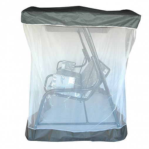 Качели садовые Garden story Ирис, трехместные, 200 x 140 x 176 см, каркас серый фото