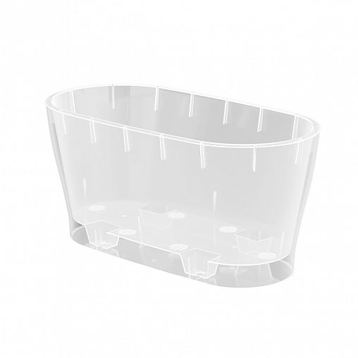 Горшок для цветов Альтернатива Лея, овальный, с автополивом, 4 л, прозрачный фото