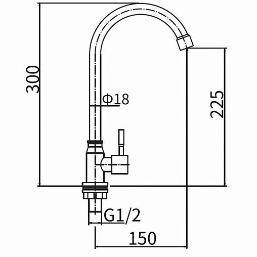 Кран для холодной воды Fashun A54193, сатин фото