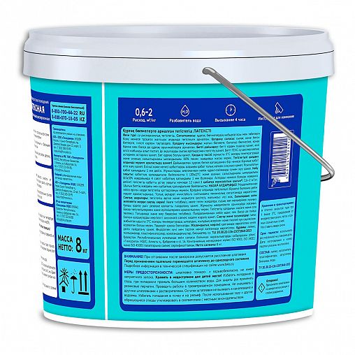 Шпатлевка латексная Текс, белая, 8 кг фото