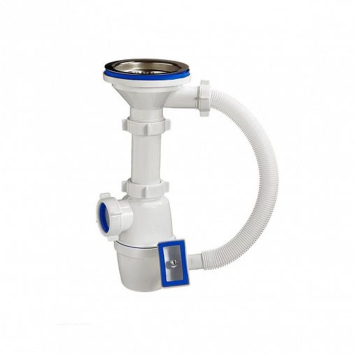 Сифон бутылочный Orio, 3 1/2" x 40 мм, с переливом фото