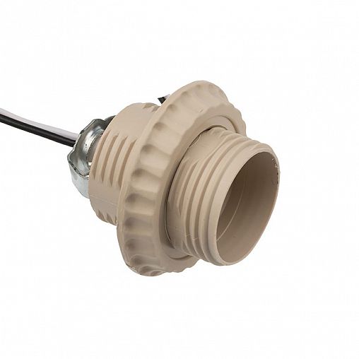 Патрон Rexant, с проводом 20 см, E27, 4 А, бело-бежевый фото