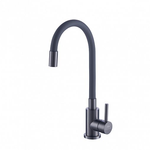 Смеситель для кухни Fashun A54101N-17A, с гибким изливом, графит/серый фото