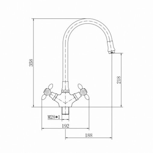 Смеситель для кухни Fashun A44127-8, с гибким изливом, хром/белый фото