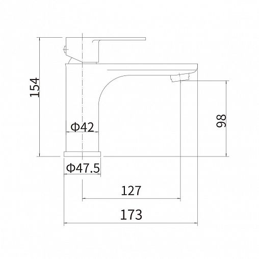 Смеситель для раковины с коротким изливом Fashun A51119, сатин фото