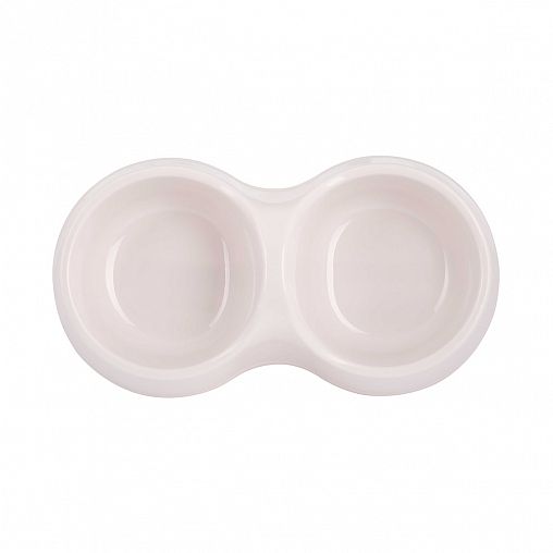 Миска для животных двойная Альтернатива, 0,2 л, бежевая фото