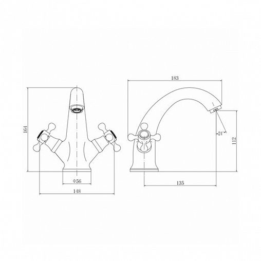 Смеситель для раковины с коротким изливом Fashun A1019, хром фото