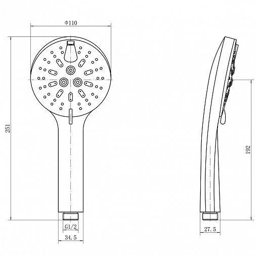 Лейка для душа Fashun A15-7, 5 режимов, черная фото