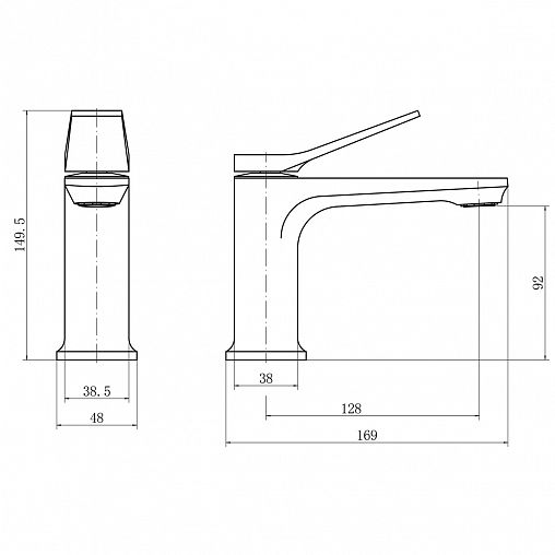 Смеситель для раковины с коротким изливом Fashun A1086-7, черный фото
