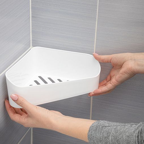 Полка для ванной угловая Альтернатива, на скотче, 20 x 20 x 8,5 см, белая фото