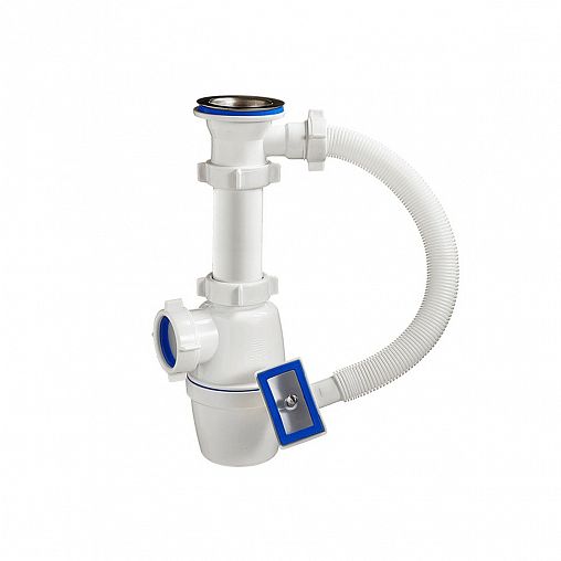 Сифон бутылочный Orio, 1 1/2" x 40 мм, с переливом фото