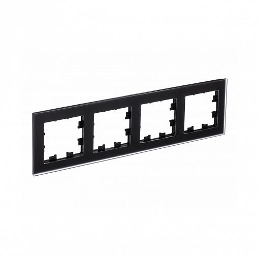 Рамка Systeme (Schneider) Electric Atlasdesign Nature, 4-поста, матовое стекло, черный фото