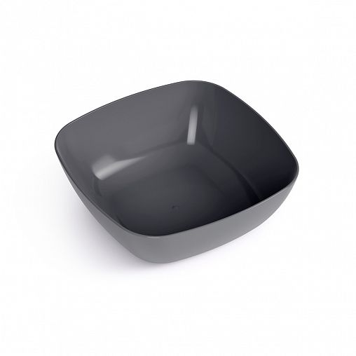 Тарелка суповая Альтернатива Квадро, пластиковая, 16 см, серая фото