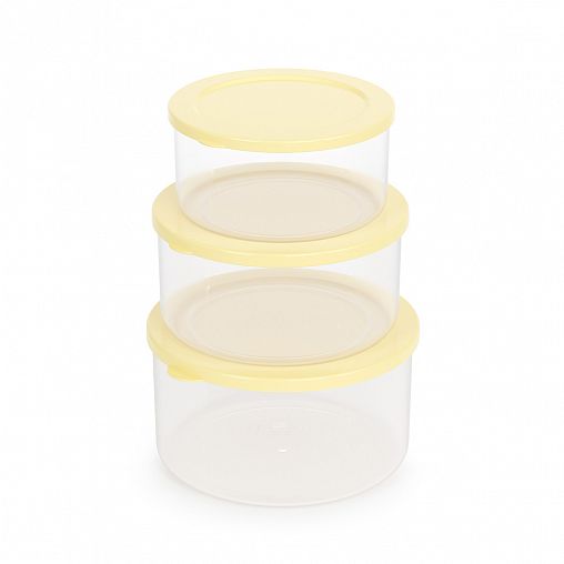 Набор контейнеров для СВЧ Альтернатива Смак, (0,5 л + 0,7 л + 1 л), светло-желтый фото