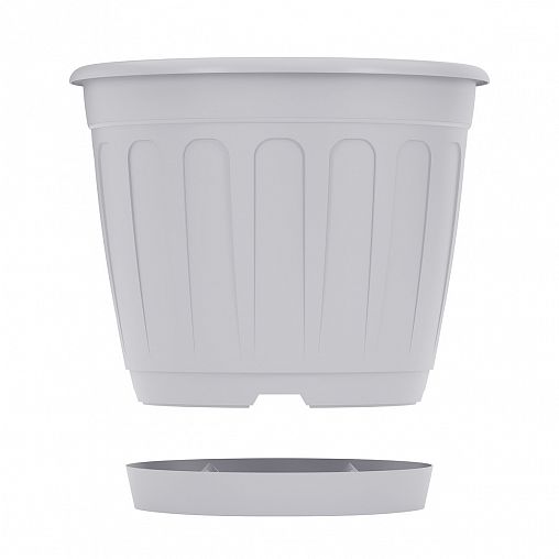 Горшок для цветов Альтернатива Дионис, с поддоном, 3,6 л, серый фото