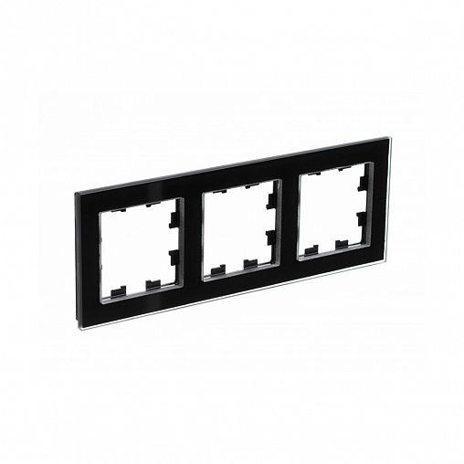 Рамка Systeme (Schneider) Electric Atlasdesign Nature, 3-поста, стекло, черный фото