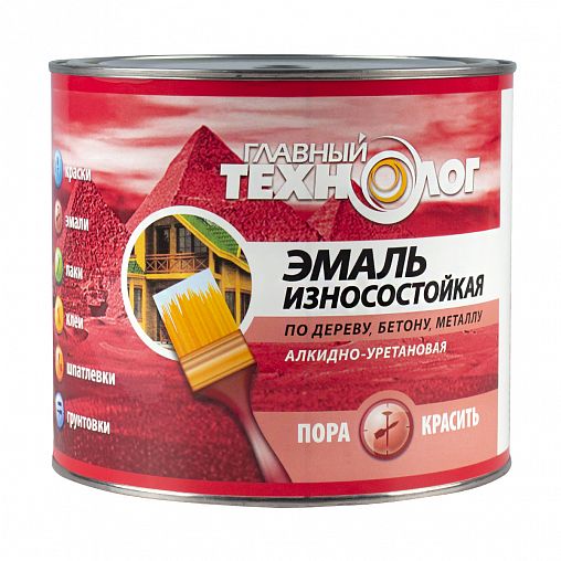 Эмаль износостойкая алкидно-уретановая Главный Технолог, 2,1 л, коричневая фото